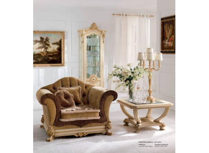 Fauteuil Luxe Stoel Oorfauteuil Stof Bruin Woonkamer Meubels Barok