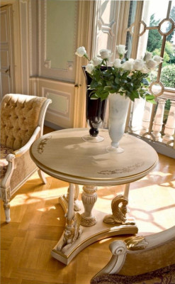 Salontafel Bijzettafel Tafel Woonkamer Meubels Beige Hout Tafels Rond Luxe Nieuw