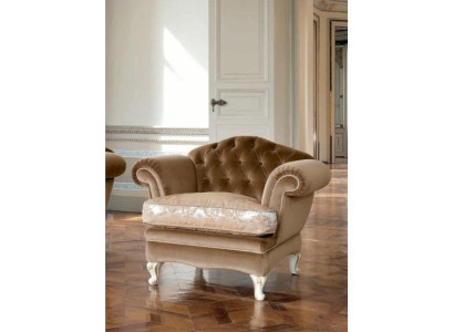 Fauteuil stoel 1-zits Chesterfield woonkamer Bruin Polyester stof