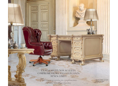 Bureaustoel Fauteuil Draaistoel Chesterfield Rood.