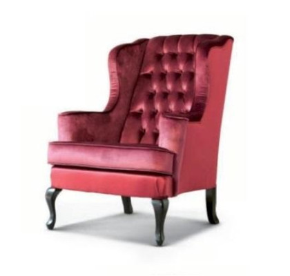 Fauteuil Luxe Stoel Zitter 1 Stof Rood Chesterfield Woonkamermeubels