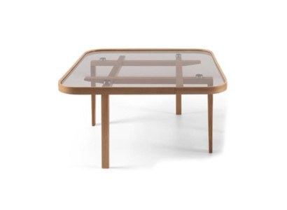 Woonkamer salontafel Moderne luxe meubels Glazen tafel Designer hout