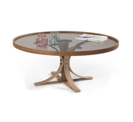 Salontafel Bruin Hout Designer Koffie Tafel Woonkamer Glazen Tafel Meubels.
