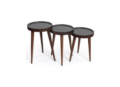 Bruin hout 3x salontafels woonkamer compleet bijzettafel luxe tafels