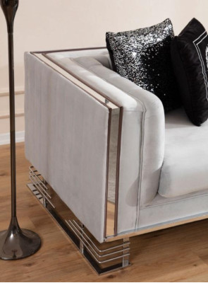 Wit Moderne Stoffen Bank Woonkamer 3-zits Luxe Gestoffeerde Bank.