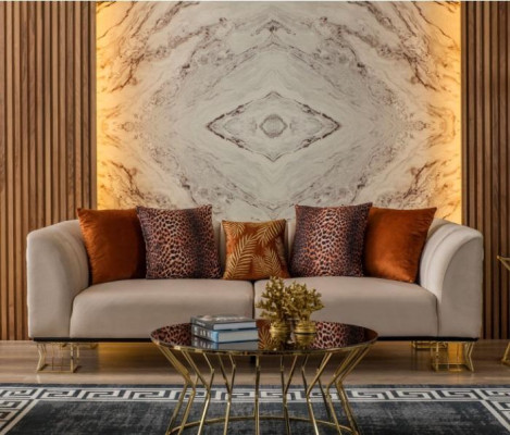 Bankstel 3-zits Exclusieve Beige Woonkamer Driezits Luxe Bankstellen