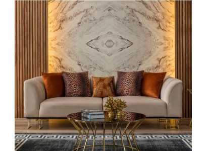 Bankstel 3-zits Exclusieve Beige Woonkamer Driezits Luxe Bankstellen