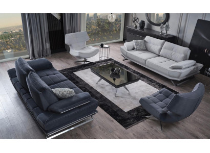 Woonkamer Multikleur Set bestaande uit 2x 3-zitsbanken en 2x fauteuils