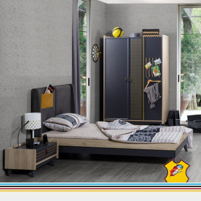 Bed Houten Bedden Bedframe Tienerslaapkamer Kinderkamer Zwart Eenpersoonsbed