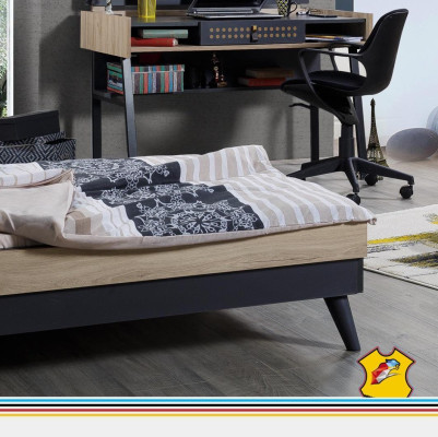 Bed Houten Bedden Bedframe Tienerslaapkamer Kinderkamer Zwart Eenpersoonsbed