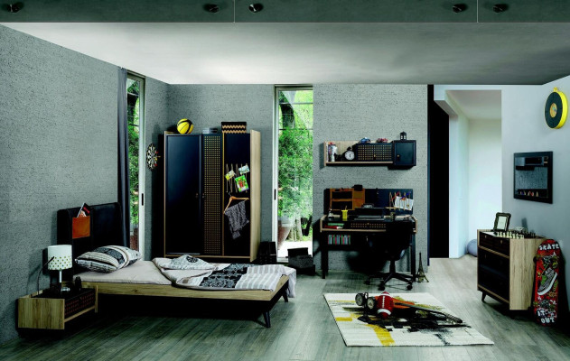 Bed Houten Bedden Bedframe Tienerslaapkamer Kinderkamer Zwart Eenpersoonsbed