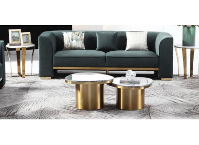 Sofaset 3-zits set 2x bijzettafel 2x salontafel Luxe meubels 7-delig. Nieuw