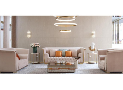 Sofaset 3+2+1 zits set Designbanken Beklede banken Textielbank 3-delig Nieuw
