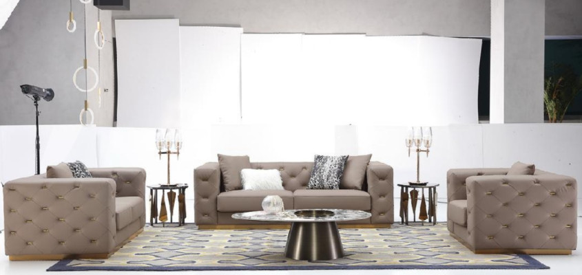 Bankstel 3-zits Modern Bankstel Woonkamer Designer Bank Textiel Nieuw