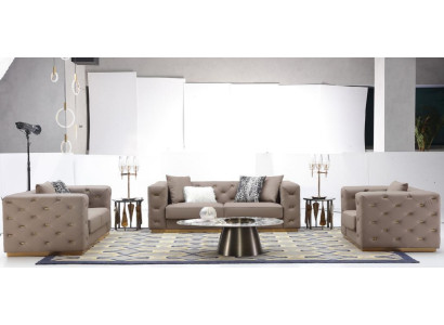 Bankstel 3-zits Modern Bankstel Woonkamer Designer Bank Textiel Nieuw