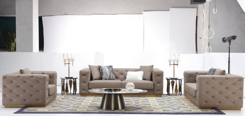 Bankstel 3-zits Modern Bankstel Woonkamer Designer Bank Textiel Nieuw