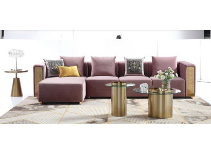 Hoekbank L-vorm Salontafel Beklede Hoek Woonkamer Luxe Meubels Bank Bankstel 3-delig