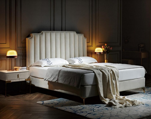 Bed 180x200cm Leder Slaapkamer Meubilair Luxe Moderne Bedden Hotel Meubilair Nieuw