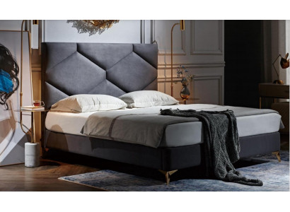 Slaapkamer set Bed + 2x Nachtkastjes 3-delig Nachtkastje Meubels Luxe Hotel Fluweel