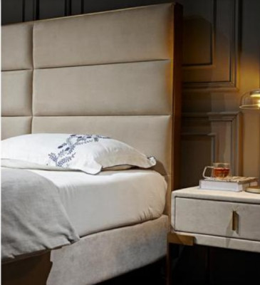 Bed Huwelijk Bed Ontwerp Luxe Luxueus Gestoffeerd Bed Ontwerper Bed Textiel Bedden Tweepersoonsbed