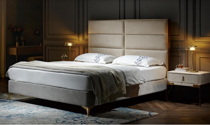 Bed Huwelijk Bed Ontwerp Luxe Luxueus Gestoffeerd Bed Ontwerper Bed Textiel Bedden Tweepersoonsbed