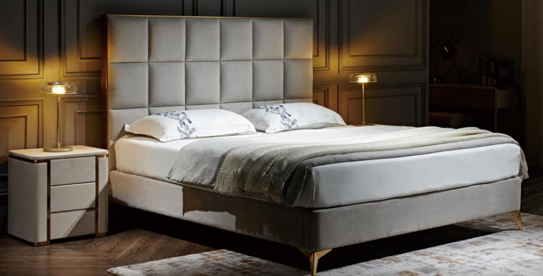 Bed 2x Nightstand 3 pcs. Bedroom Set Designer Luxury Group New Suite