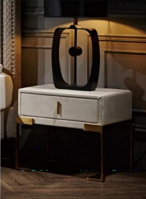 Bed 3-delig. Slaapkamer set Ontwerp Luxe Slaapkamer Hotelmeubilair 2x Nachtkastje