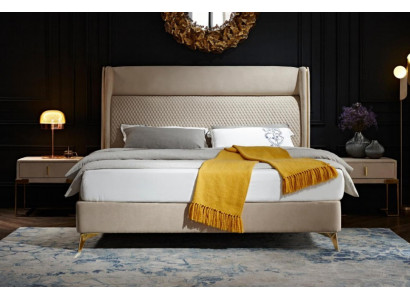 Tweepersoonsbed Slaapkamer Hotel Echtgenoot Luxe Bed 2x Nachtkastje 3-delige set Bedden Nieuw