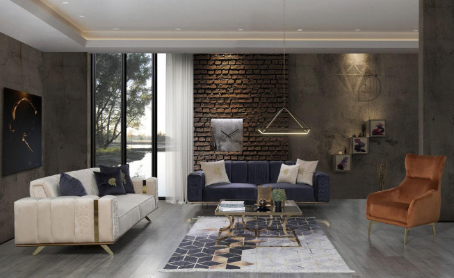 Moderne bank 4 zit ontwerp woonkamer stoffering hout stoffering moderne luxe