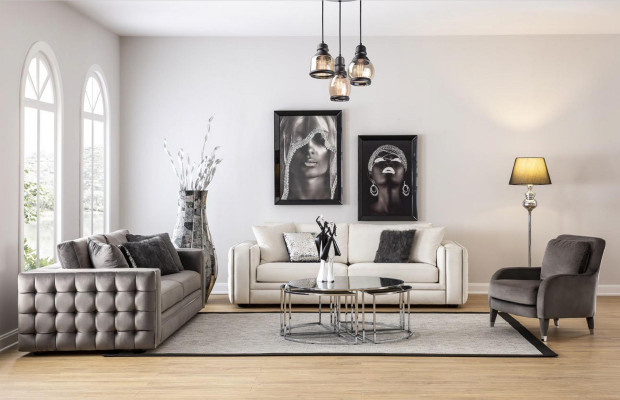 Hoogwaardige bank 4-zits gestoffeerde banken Designer bank Luxe Chesterfield