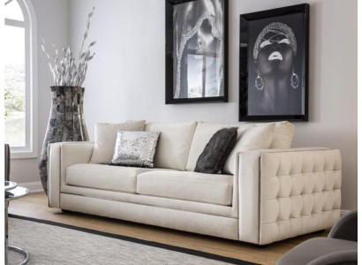 Klassieke Chesterfield driezitsbank meubels Sofa Luxe banken beige 3 zitsbanken