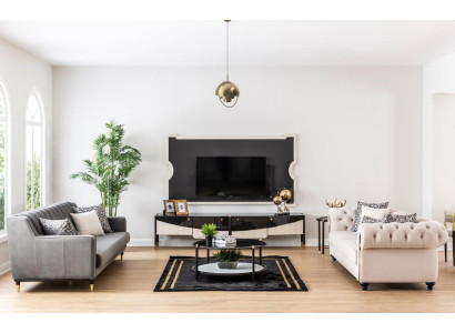 Bankstel Bankstel Bank Bank Meubel Salontafel 3-delig Chesterfield