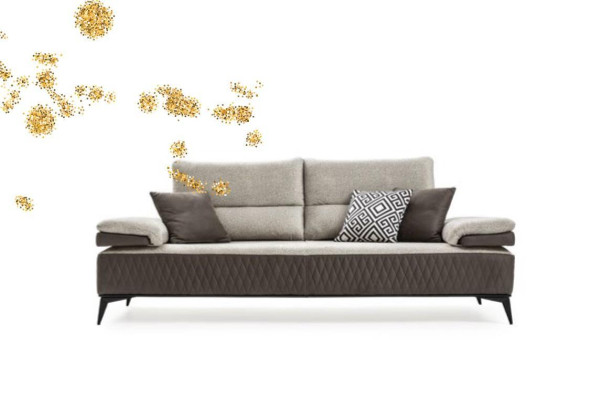 Luxe driezits Moderne bank meubels Grijs Bankstellen Klassieke banken Stof Textiel