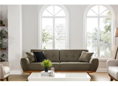 Luxe driezits klassieke bank leren meubels bruin banken 3-zits meubels stijl.