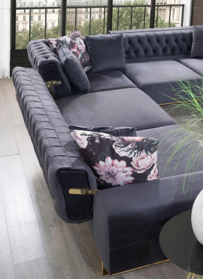 Hoekbank bank gestoffeerde meubelset Chesterfield hoekbank bank stof