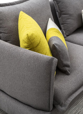 Grijze Chesterfield gestoffeerde bank Bank hoekbank set bekleding luxe hoekbanken