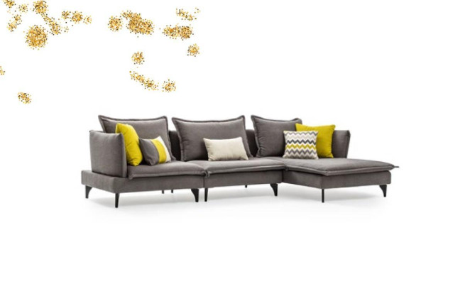 Grijze Chesterfield gestoffeerde bank Bank hoekbank set bekleding luxe hoekbanken