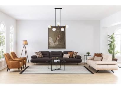 Sofa set 4+3+1+1 zits designbank gestoffeerde bank modern luxe.