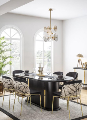 Eetkamer Eettafel Stoel 6x Stoelen Tafel Tafels Metaal Eetgroep Set 7-delig Nieuw