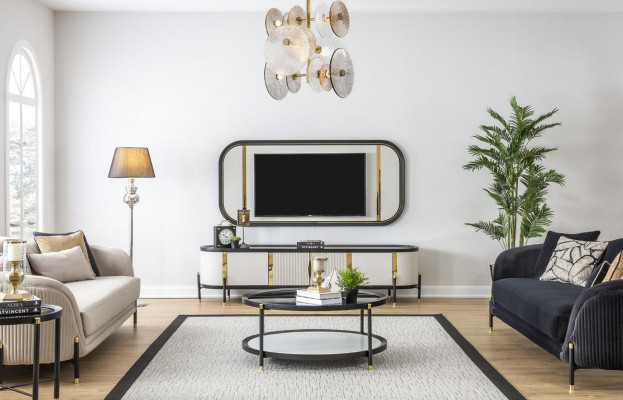 Bankstel 3+3+1+1 Zits Set Design Sofa's Bekleed Banken Moderne Bank Nieuw