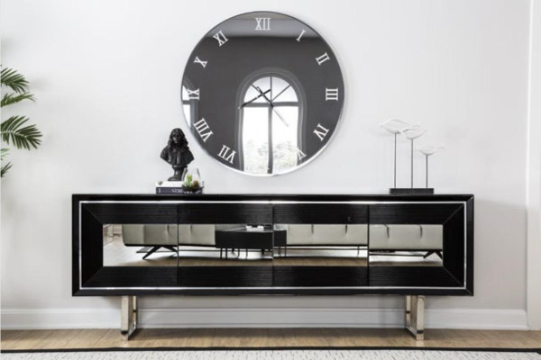 Zwarte dressoir ladekast kast staande kast luxe dressoir