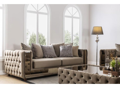 Chesterfield bank 4-zits woonkamer modern design blauwe banken van textiel
