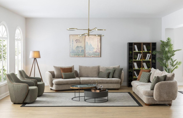 Fauteuil Luxe Bank 1-zits Bankstel Stof Banken Ontspanning Club Meubels