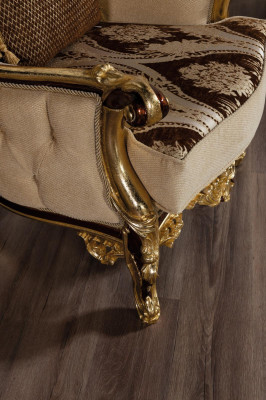 Luxe bankstel Beige bankstel fauteuil 3+1 zits stof design bankstellen