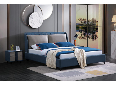 Ontwerper gestoffeerd tweepersoonsbed bedden. Bed slaapkamer tweepersoonsbed textiel leer nieuw.