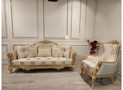 Klassieke bankstel bankstel woonkamer meubilair inrichting 3+1 zitsbank