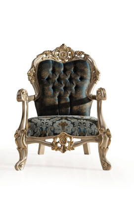 Barok fauteuil Chesterfield oorfauteuil Klassieke eenzitter bank bank