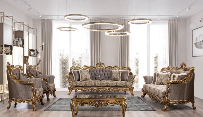 Luxe stoel fauteuil barok rococo meubels inrichting woonkamer troon.