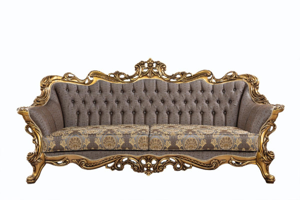 Klassieke Chesterfield bank Driezits Gouden frame Bankstellen