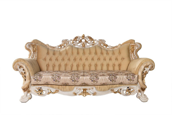 Chesterfield Barok Driezitsbank Meubel Bank Banken Stof Beige